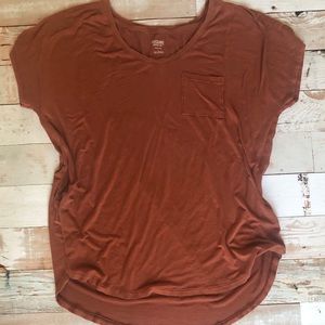 Rust Colored Slouchy Pocket Tee